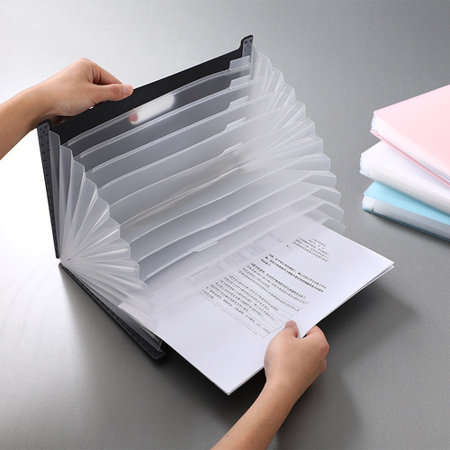 pp stand-up organ bag student test paper information storage folder a4 office multi-layer classified organ file bag