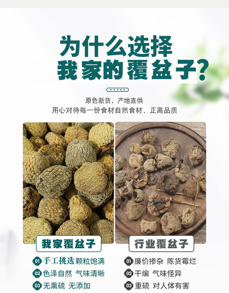 Fu Pen Zi Dried Raspberry Fruit 100g Wild Five-Lobe Rubus for Herbal Tea and Decoction overview