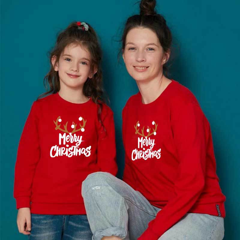 Otoño e Invierno Terry suéter ropa de padre-hijo una familia de tres o cuatro madre-hija padre-hijo Año Nuevo rojo Año Nuevo saludo ropa completa decoración del hogar