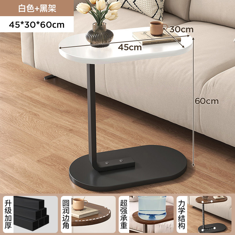 Estilo crema sofá mesa auxiliar mesita de noche gabinete lateral mesa de té móvil estante de almacenamiento mini balcón mesa pequeña