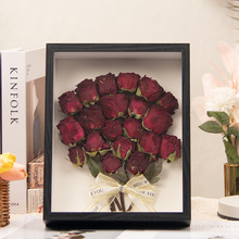 成品红玫瑰大花干花相框生日礼物送女友向日葵闺蜜情人节装饰