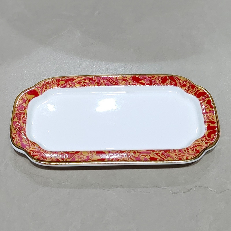 ホテルクラブ高級ボーンチャイナ食器セット金縁満堂紅お祝い宴会誕生日皿セット|undefined