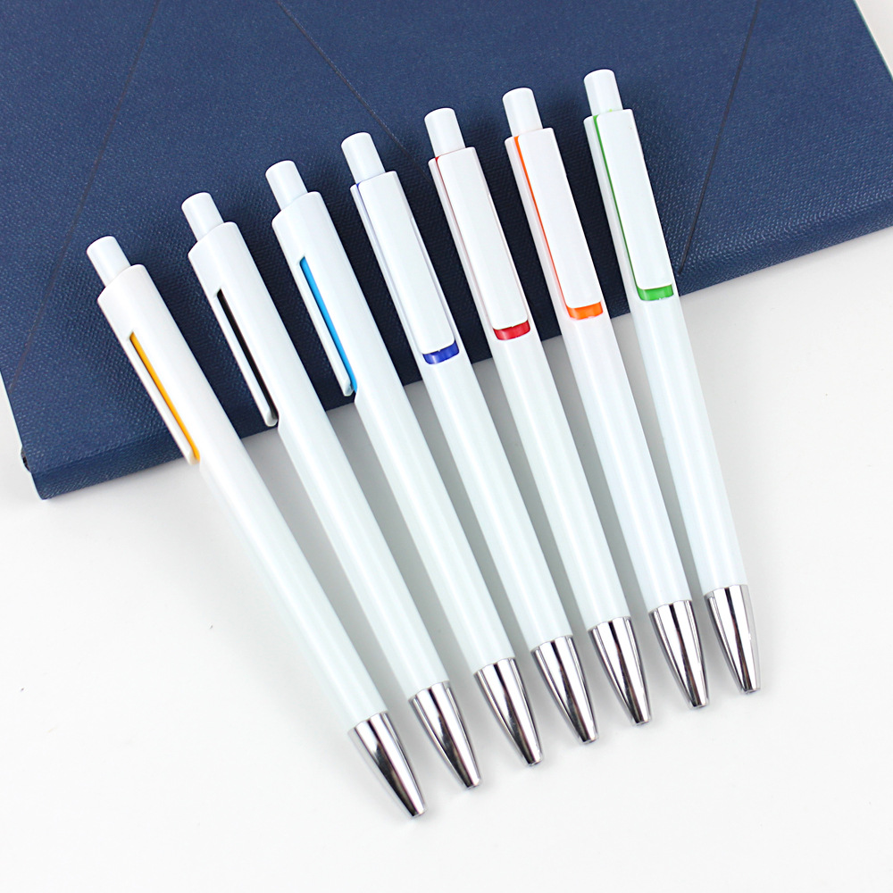 Transfronterizo simple barra blanca bolígrafo personalizado logotipo bolígrafo creativo de colores bolígrafo de regalo de plástico ABS al por mayor