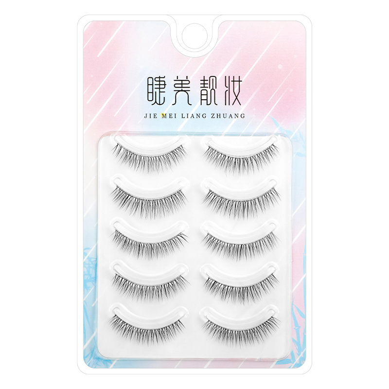 Pestañas belleza maquillaje K01 pestañas simulación natural luz suave aire afilar curling tallo transparente 216 217