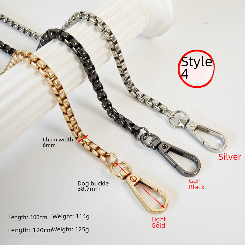 In stock wholesale luggage hardware accessories chain bag chain elegant DIY woven shoulder strap bag with metal bag chain