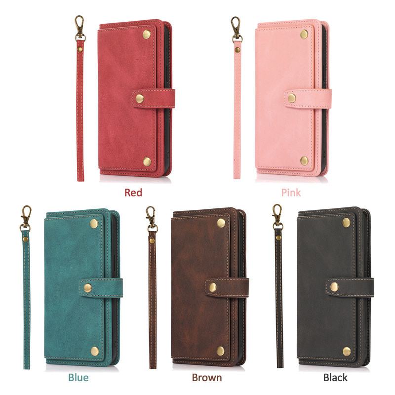 Foreign Trade Suitable for iPhone 17 Pro Max, Dreamy Multi-Card Samsung S26U Wallet Card Slot Skin-Feel Flip Leather Case