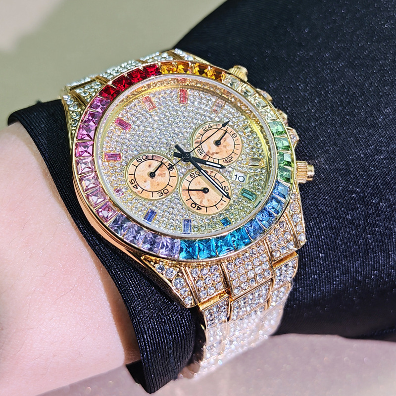 Multifunctional Diamond Watch Hip-Hop Watch Full of Stars Full of Diamonds Men's Watch Diamond Watch Multifunctional Diamond Watch Hip-Hop Watch Full of Stars Full of Diamonds Men's Watch Diamond Watch