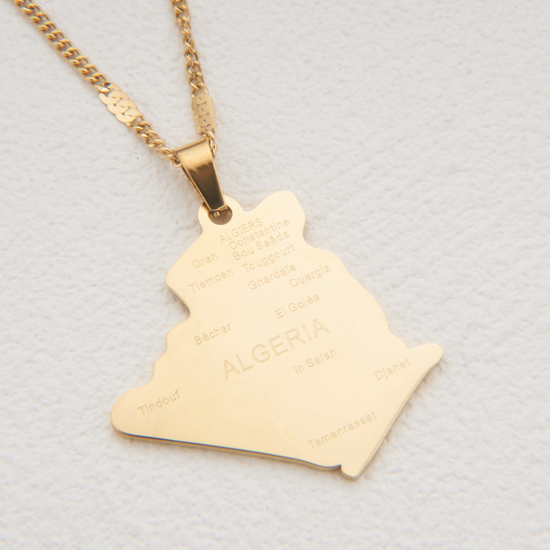 Gioielli colorati con ciondolo, mappa di vendita calda, collana con ciondolo della città, temperamento maschile e femminile, acciaio inossidabile personalizzato_voghion.com