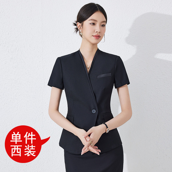 2025 Summer Thin New Jewelry Store Gold Shop Hotel Manager Beauty Salon Overalls Short-sleeved Suit suit Women