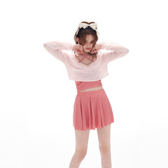 2024 New Women's Swimwear, Separate Design with Abdominal Coverage, Slimming Hot Spring Dress Style, Wholesale Conservative Long Sleeve Swimwear