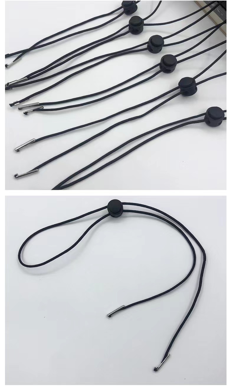 Cuerda a prueba de viento universal Negro Blanco cordón simple ajustable sombrero accesorios de cuerda simple