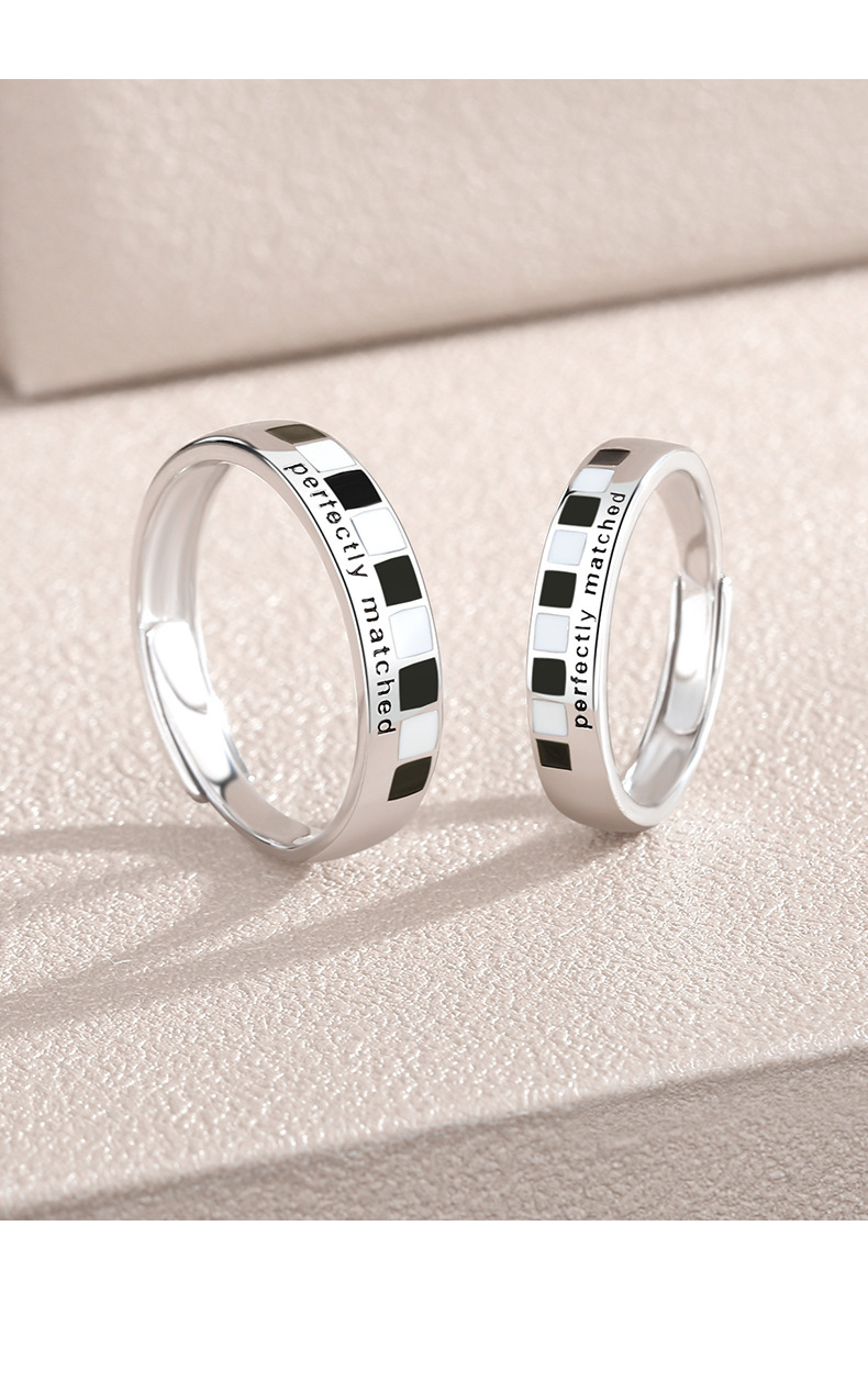 Fashion Letter Plaid Sterling Silver Plating Rings 1 Piece