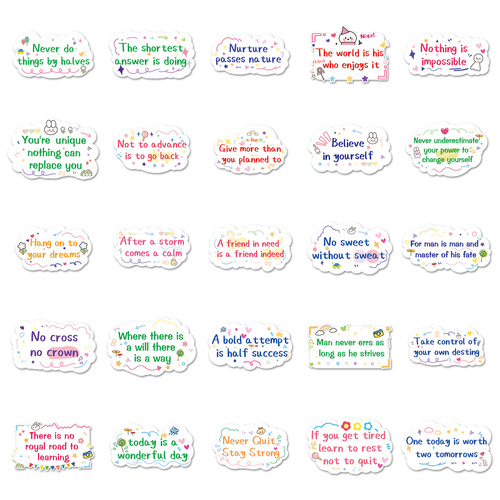50 inspirational English suitcase stickers text waterproof graffiti stickers scooter computer tablet cartoon decoration