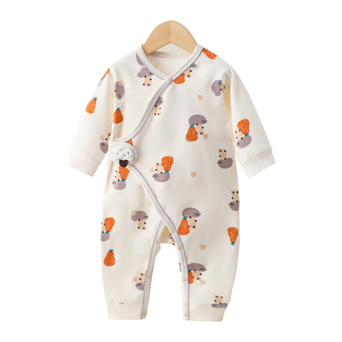 Ropa de bebé recién nacido, algodón puro, primavera y otoño, protección del vientre, 0-6 meses, mameluco de una pieza para bebé, mameluco, mariposa de manga larga