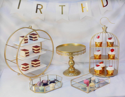 Decoración DE LA MESA de postre soporte de exhibición traje bandeja de pastelería comida fría té descanso Mesa pastel estante tarde té merienda stand image 15