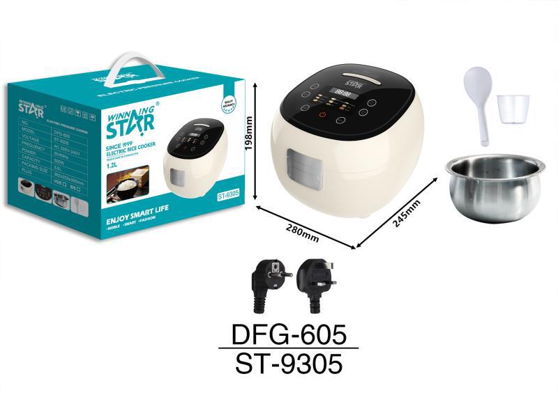Winningstar transfronterizo 1.2l anti-seco quema doble control de temperatura cocina guiso carne sopa multifuncional pantalla táctil Cocina eléctrica