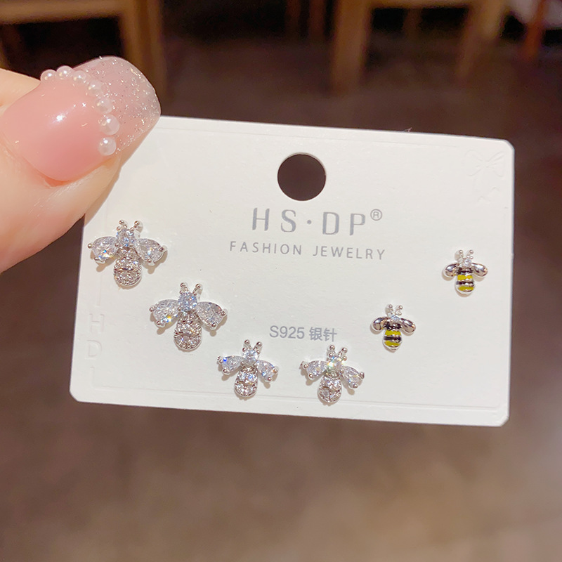 14K Gold Plated Plating Material 1 Set Simple Style Commute Copper 14K Gold Plated Ear Studs