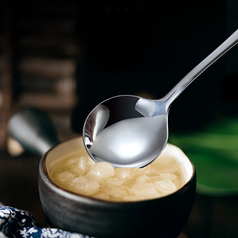 ステンレススプーン洋食食器コーヒースプーン長柄韓国式練飯スプーン調羹アイスクリームデザートスプーン小スプーン|undefined