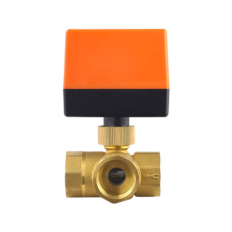 跨境专供全铜三通微型电动球阀中央空调风机盘管电动阀门现货批发