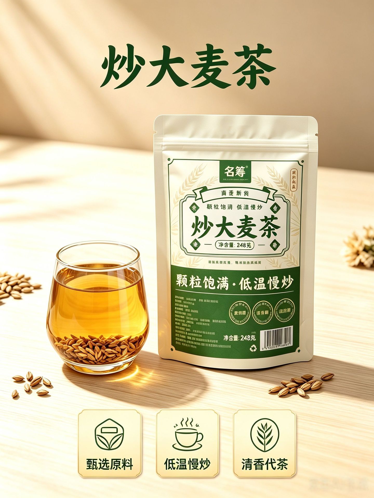 Roasted Barley Tea 248g Bagged Selected Raw Materials Wellness Tea key features