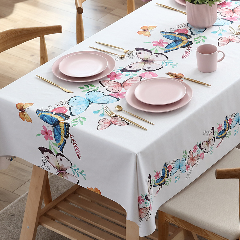 Ethnic waterproof rectangular table mat PVC