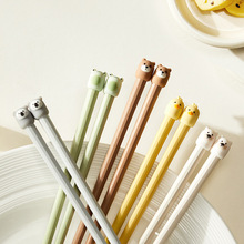 萌趣筷子家用厨房合金筷可爱风防滑防霉抗菌餐具卡通新款一人一筷