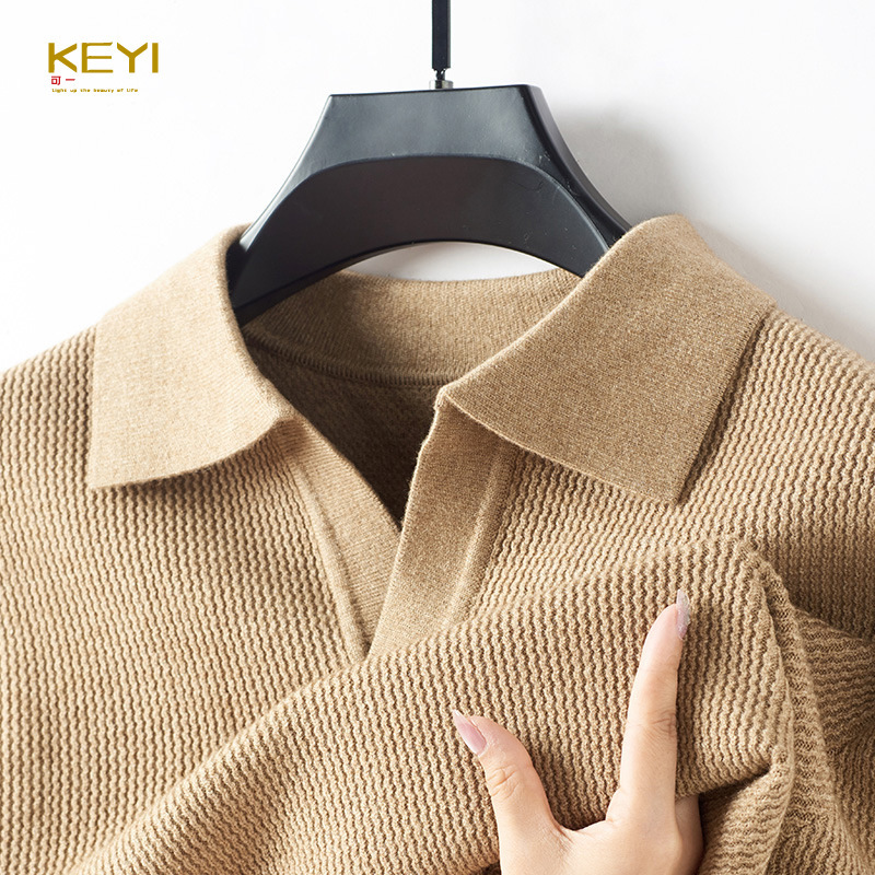 V-Neck Sweater Men's Autumn and Winter Korean Style Junior Knitted Base Top Niche Comfortable Loose Polo Top