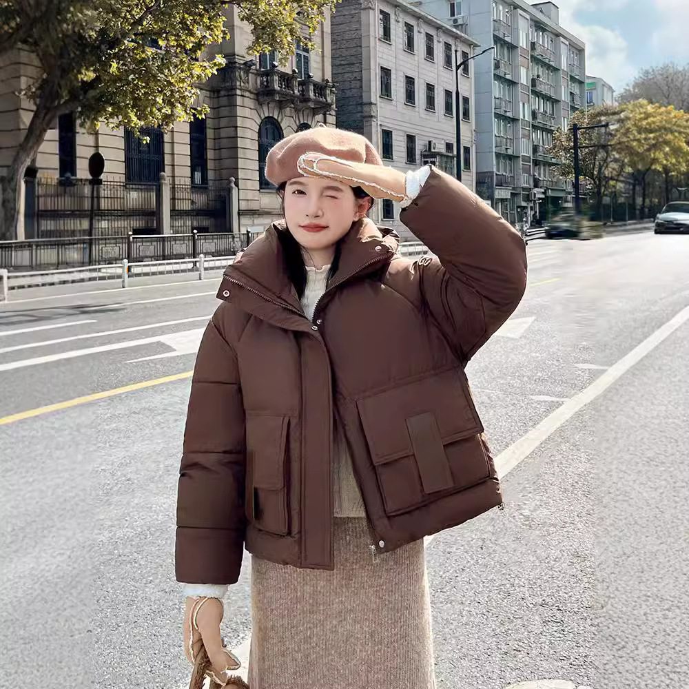 Chaqueta de algodón de pluma de mujer corta ropa de algodón coreana 2024 ropa de invierno nueva chaqueta de algodón suelta pequeña ropa de pan gruesa moda