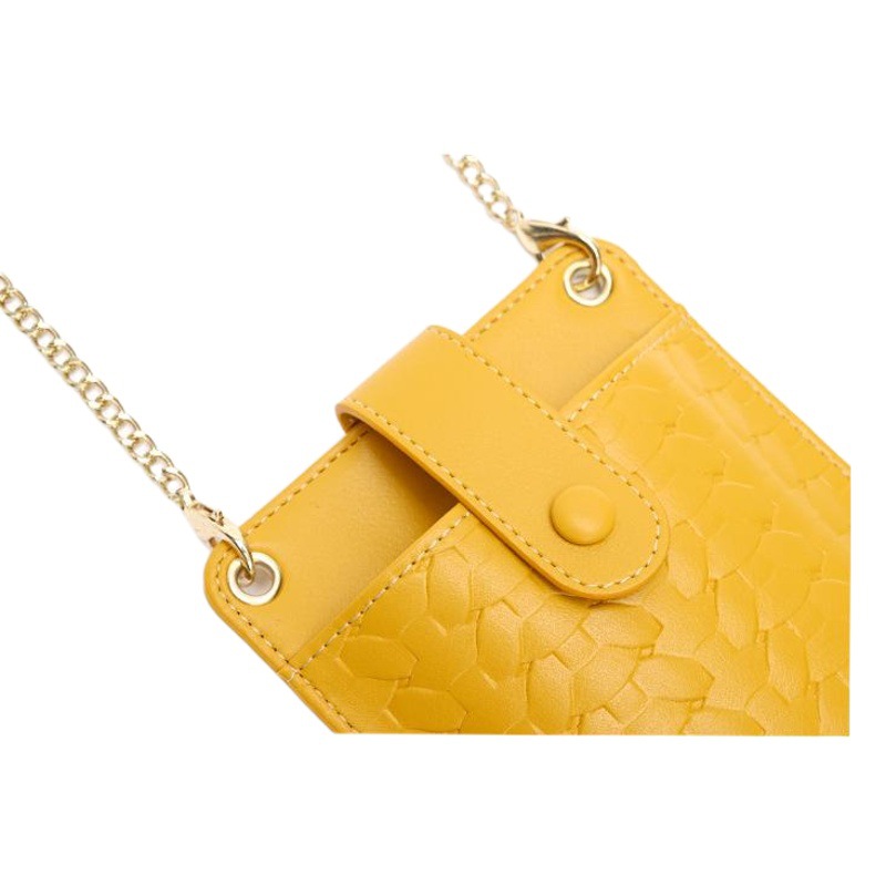 Bolso de las mujeres Nuevo 2024 bolsa de mensajero estilo Coreano bolso de la cadena del estilo Chanel bolso del teléfono de patrón de tejido fino vertical