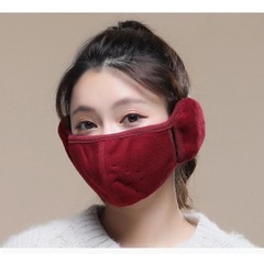 保温マスク女性は冬に防寒防風冬耳カバー二合一マスク男性顔保護自転車を厚くする