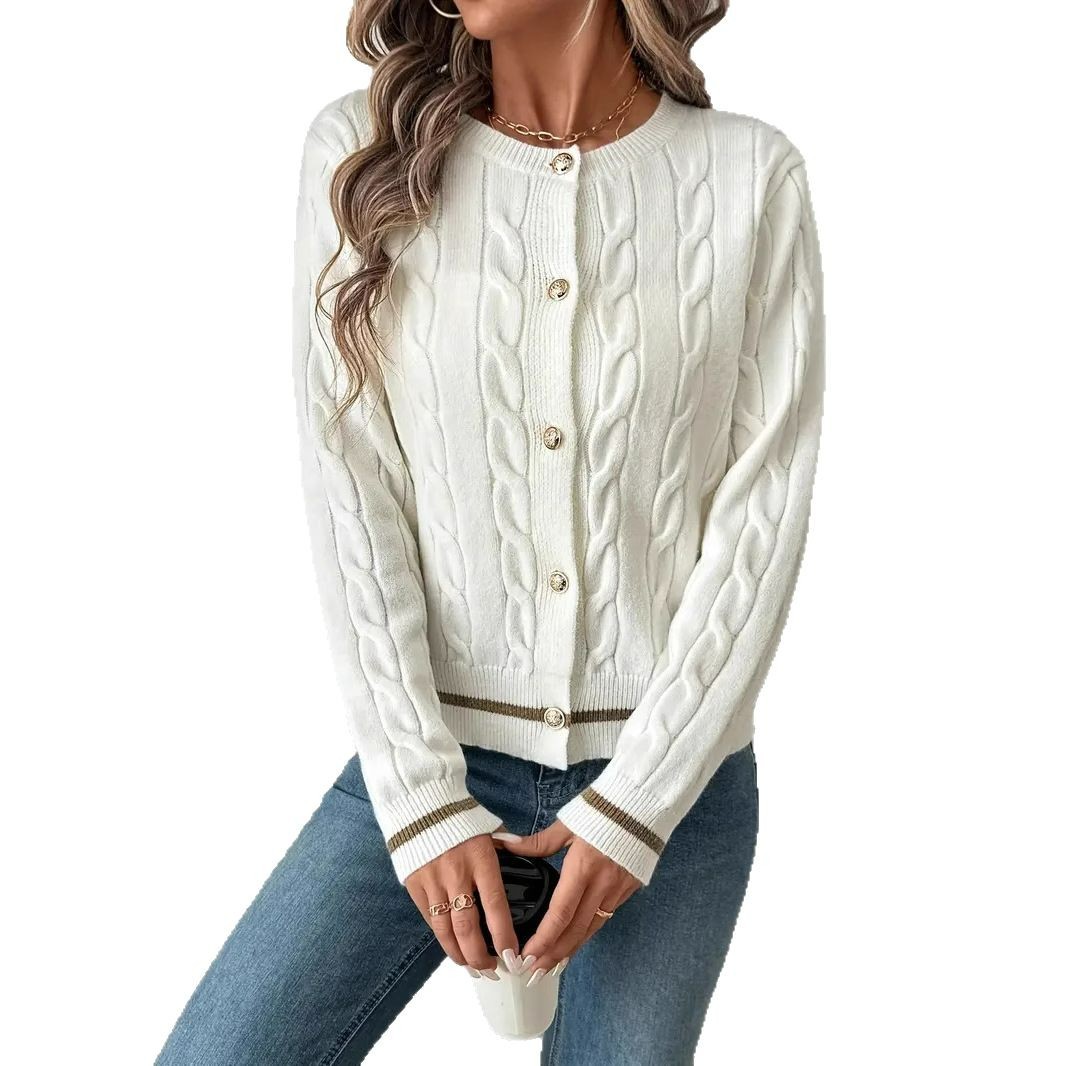 Zopfmuster-Cardigan – Übergroßer Pullover aus Viskosemischung mit offener Vorderseite (S-XL, Weiß, elegantes Lagenstück für Frühling/Herbst)_voghion.com