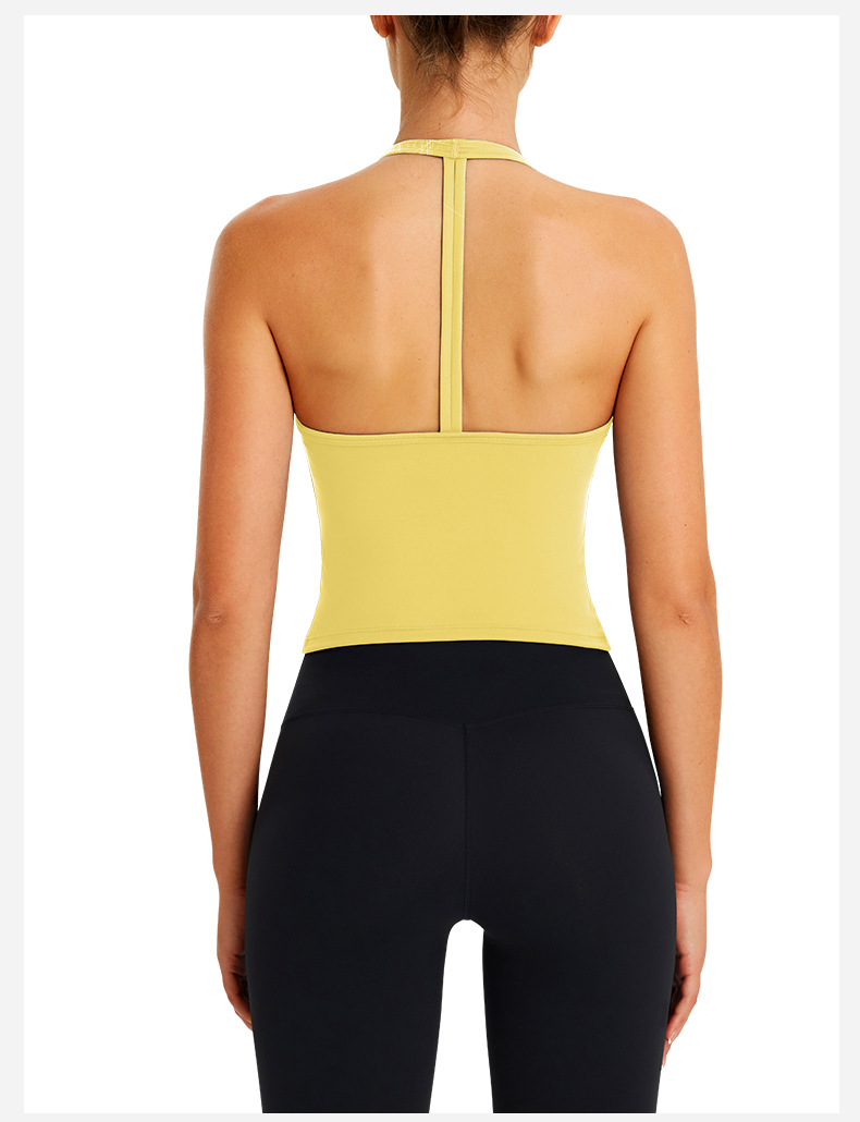 Women's Yoga Sports Bra With Beautiful Back One Piece Training Vest Padded Can Be Worn As Outerwear Or Innerwear_ecoleips.com