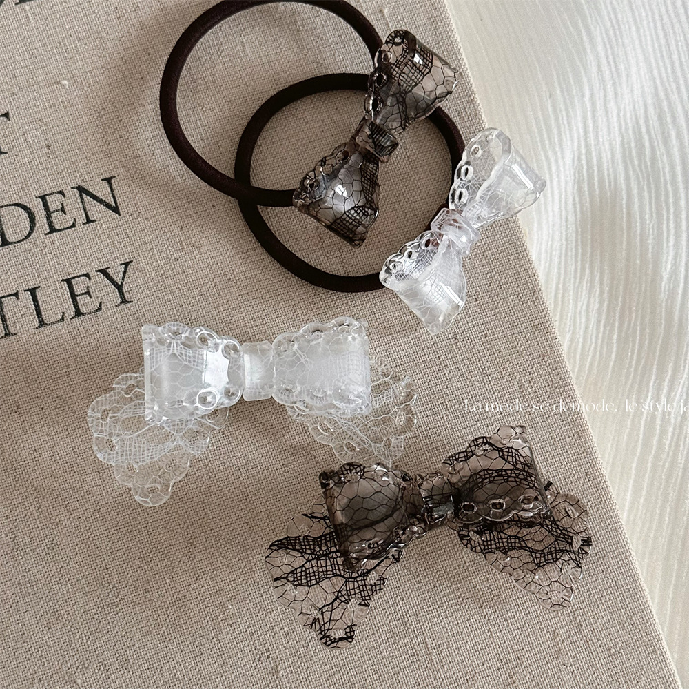 Design Sense Lace Pattern Bow Duckbill Clip All-match Distinctive Hairpin Hairband Bangs Clip Side Clip Hair Accessories_voghion.com