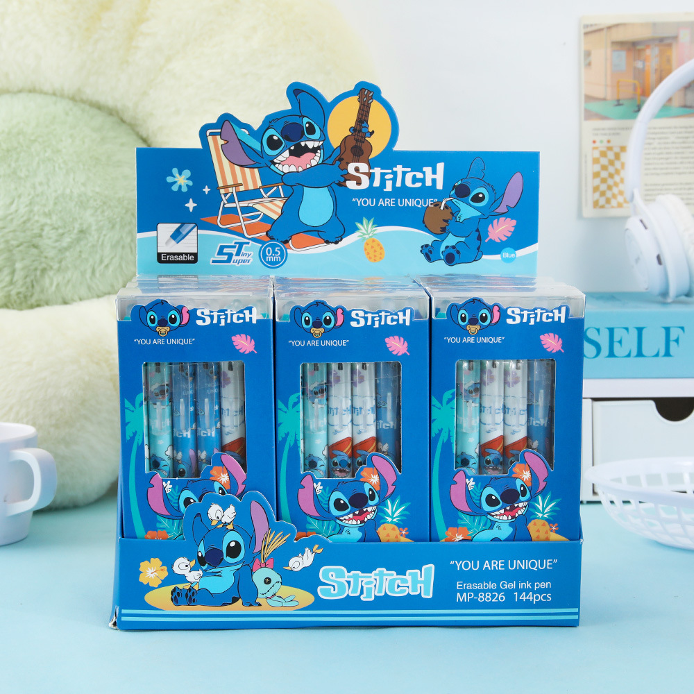 卡通蓝仔可擦笔0.5mm蓝芯可爱中性笔学生写字练字按动笔文具批发