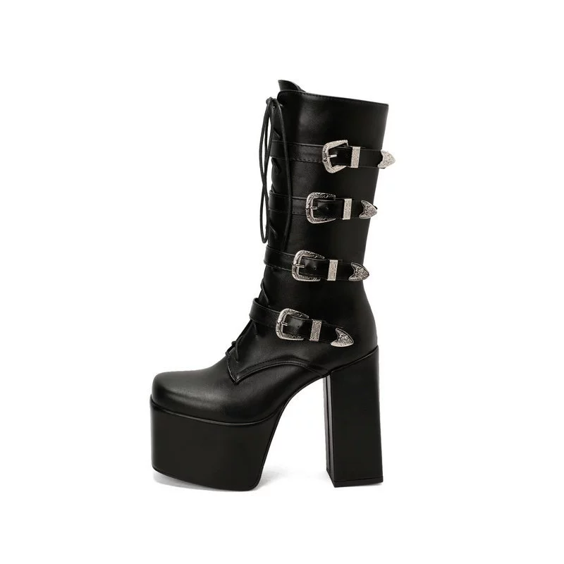 Platform Demi-Season Boots Martens (Women) — Punk High Heels, 7.5 cm Platform, 14.5 cm Heel