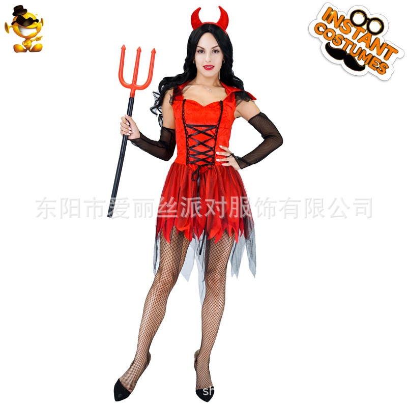 Gran chica Diablo rojo traje de Halloween cos vampiro rojo etapa juego ropa del funcionamiento del partido