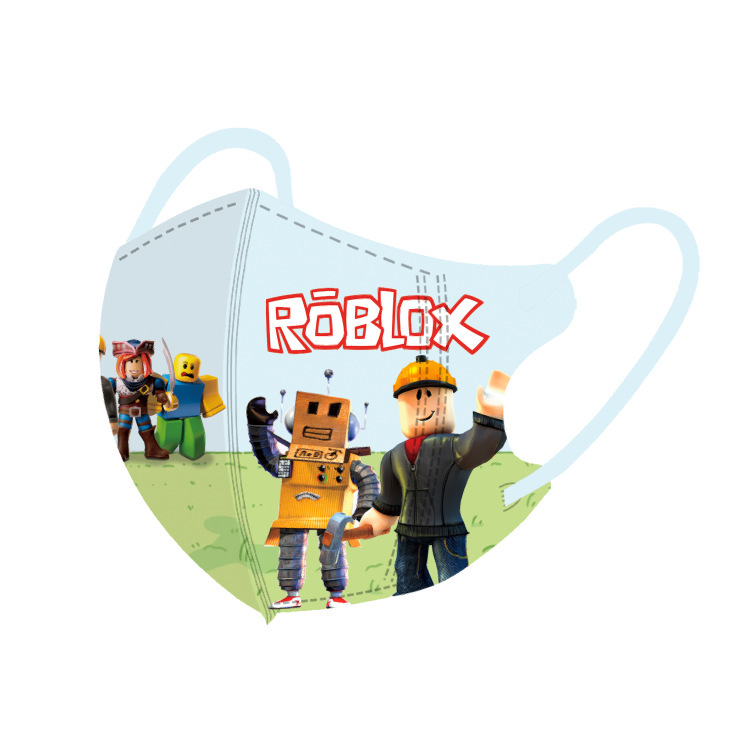 Roblox Sandbox World 子供用不織布 3D マスク 使い捨て三層保護効率的で通気性のある学生専用|undefined