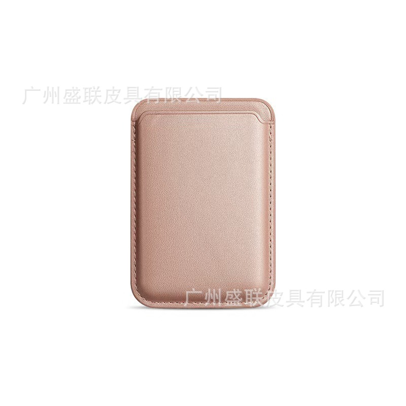 Cuero de absorción magnética pu cartucho de tarjetas de animación Magsafe Apple ip12 - 17 portador de tarjetas transfronterizas para teléfonos móviles se puede fijar logotipo de crédito