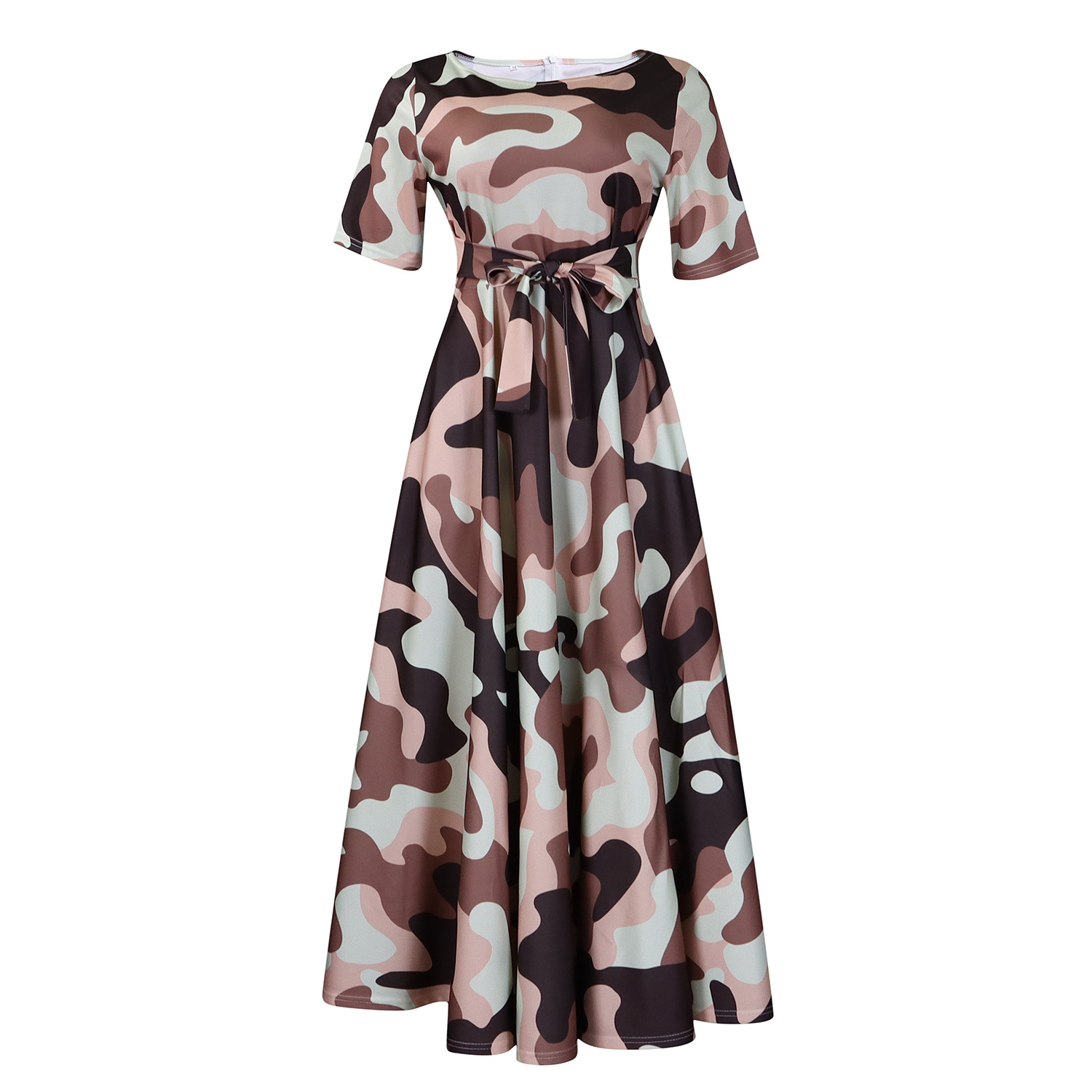 Plus Size African Style Dress Fashionable Short Sleeve A Line Tie Detail Perfect for Summer Events Wholesale