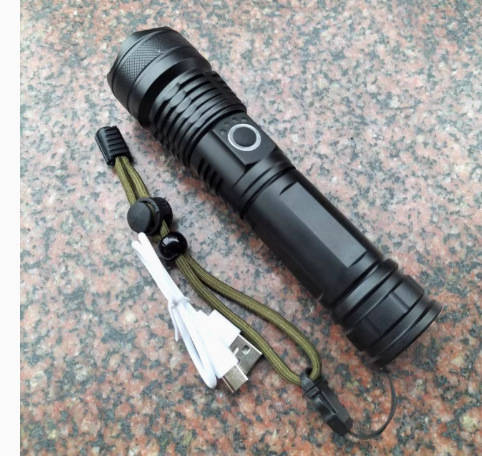 The new P50P90 aluminum alloy flashlight flood emergency warning electric telescopic zoom flashlight