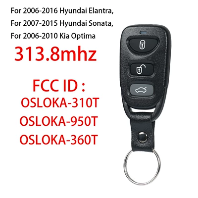 Suitable for Hyundai Kia 4-button car key remote control OSLOKA-423T/OSLOKA-950T (Car Keys) - 314mhz