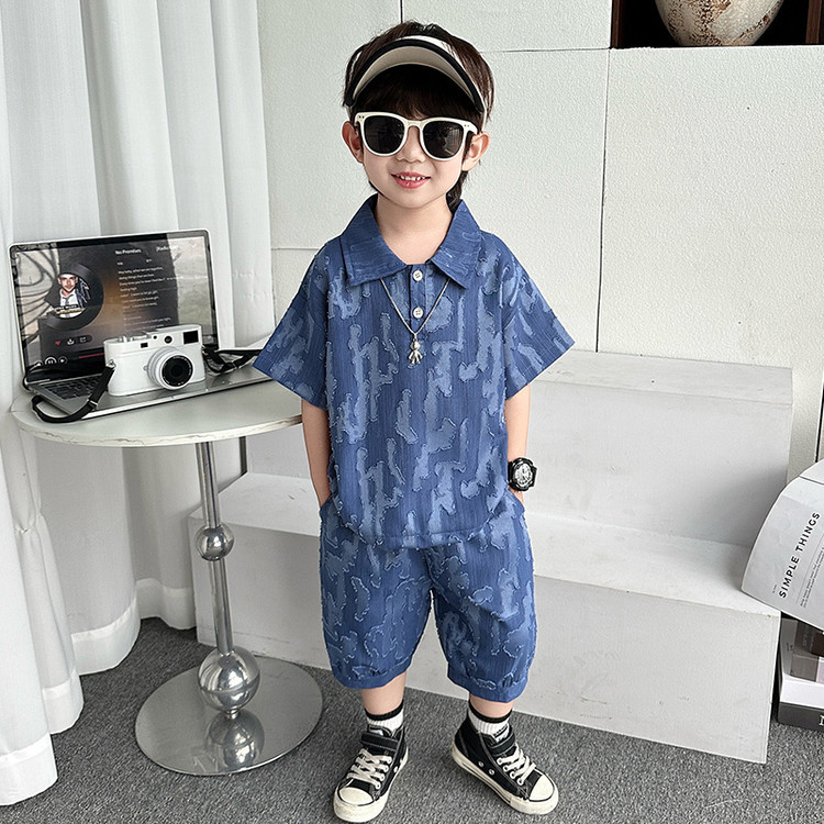 8079 Traje de verano para niños Ropa para niños 2025 Nuevo niño hermoso traje de dos piezas Casual de verano delgado Trendy