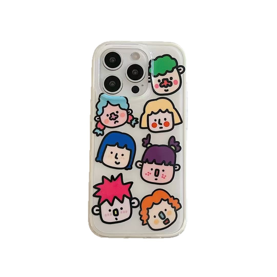 Cartoon personalizado para niños y niñas Apple 16ProMax/15 funda para teléfono iPhone 14 borde de color 15P