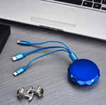 gaemi钻石数据线伸缩数据线三合一数据线一拖三快充礼品批发