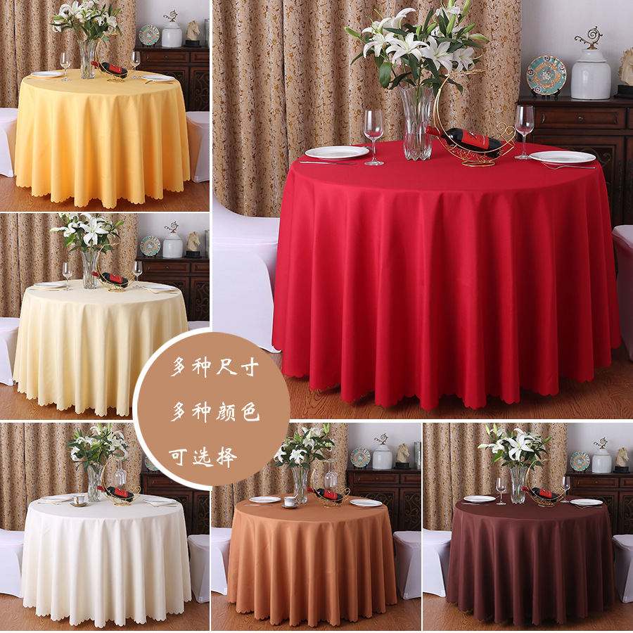 Solid color tablecloth wholesale polyester tablecloth hotel wedding table tablecloth banquet hotel restaurant big round table red tablecloth