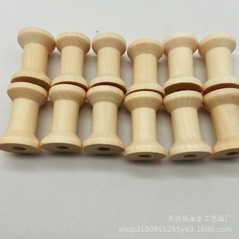 レトロな木製レトロな古いボビン手作りdiyボビン直径32*48mm木軸13*20mm.|undefined