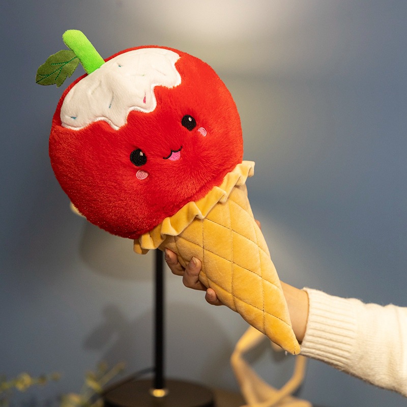 Simulación linda muñeca helado de frutas muñeca peluche melocotón manzana azul muñeca