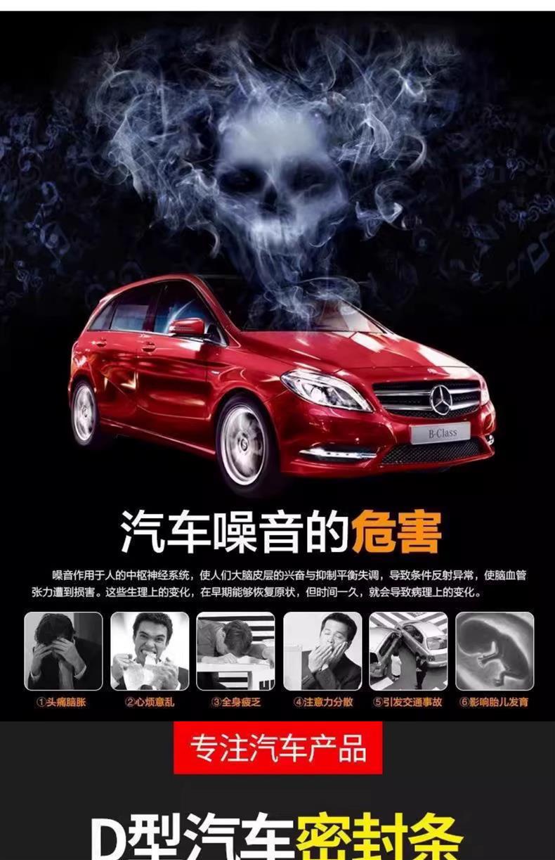 Suitable for Nissan Sylphy, Qashqai, Teana, X-Trail, and Land Cruiser N7 Car Hood Seal Strip Soundproof Hood Adhesive Strip