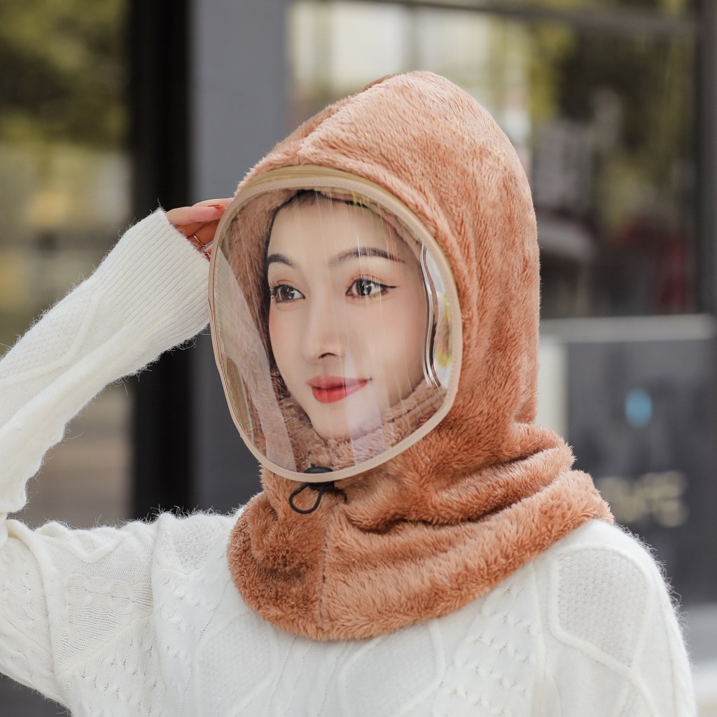 2021 Korean Style Women's New Winter Anti-cold Hat Velvet Thickened Anti-fog Lei Feng Hat Travel Cycling Anti-wind Hat