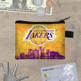 新款零钱包篮球明星印花小布包硬币包便携卡通钥匙包简约迷你卡包